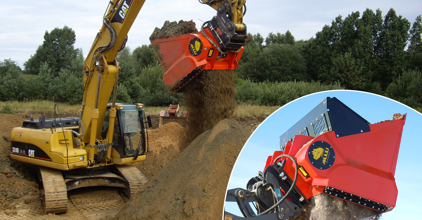 excavator screener bucket system from ALLU